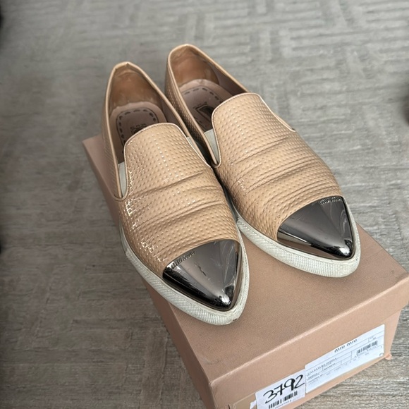 Miu Miu Shoes - Miu miu leather slip ons cream